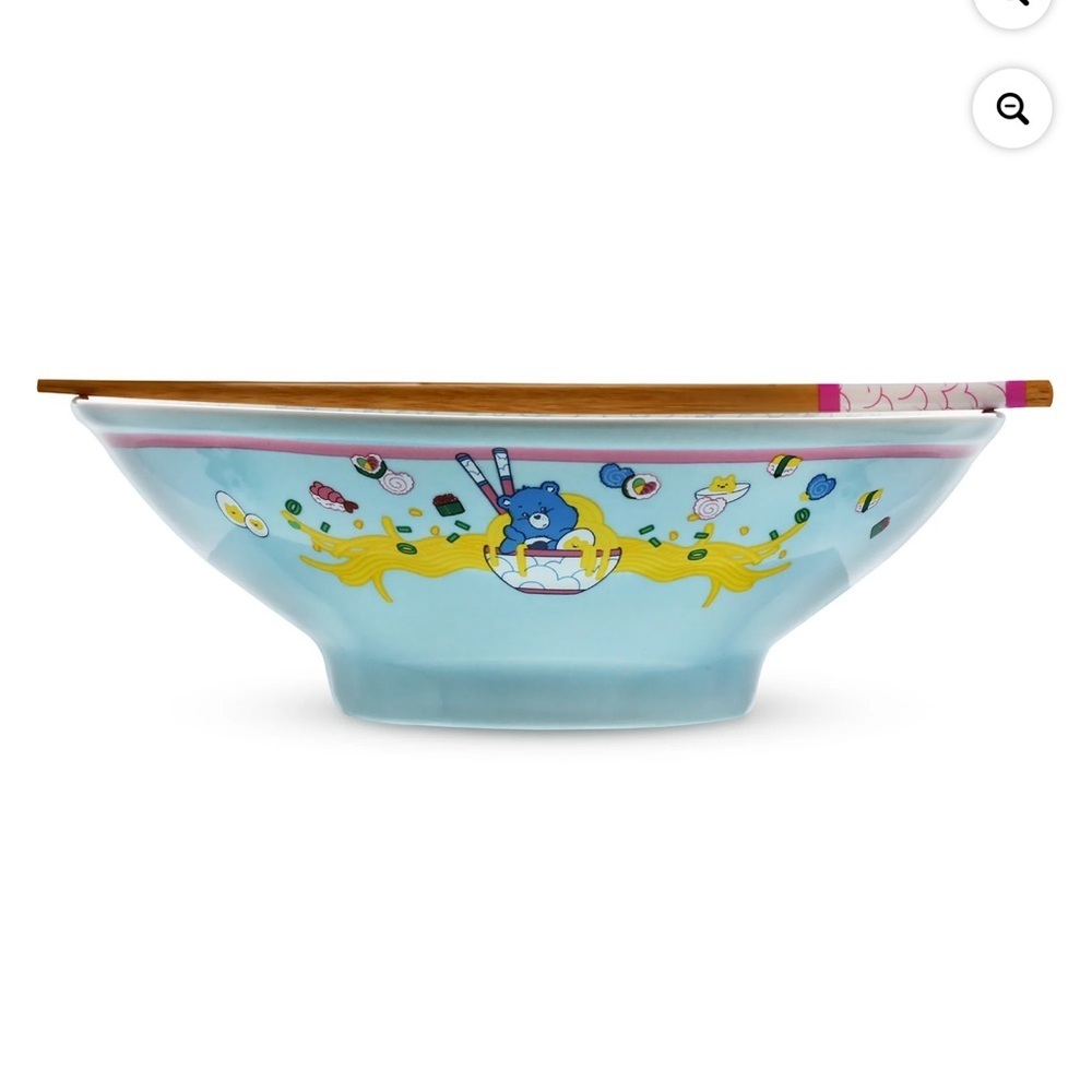Care Bears Ceramic Bowl with Chopsticks 20 oz Cartoo Ramen Noodle Soup Dish